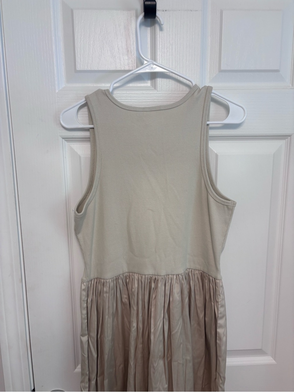 Nordstrom Beige Tank Bodice Satin Skirt Dress - Picture 11 of 12